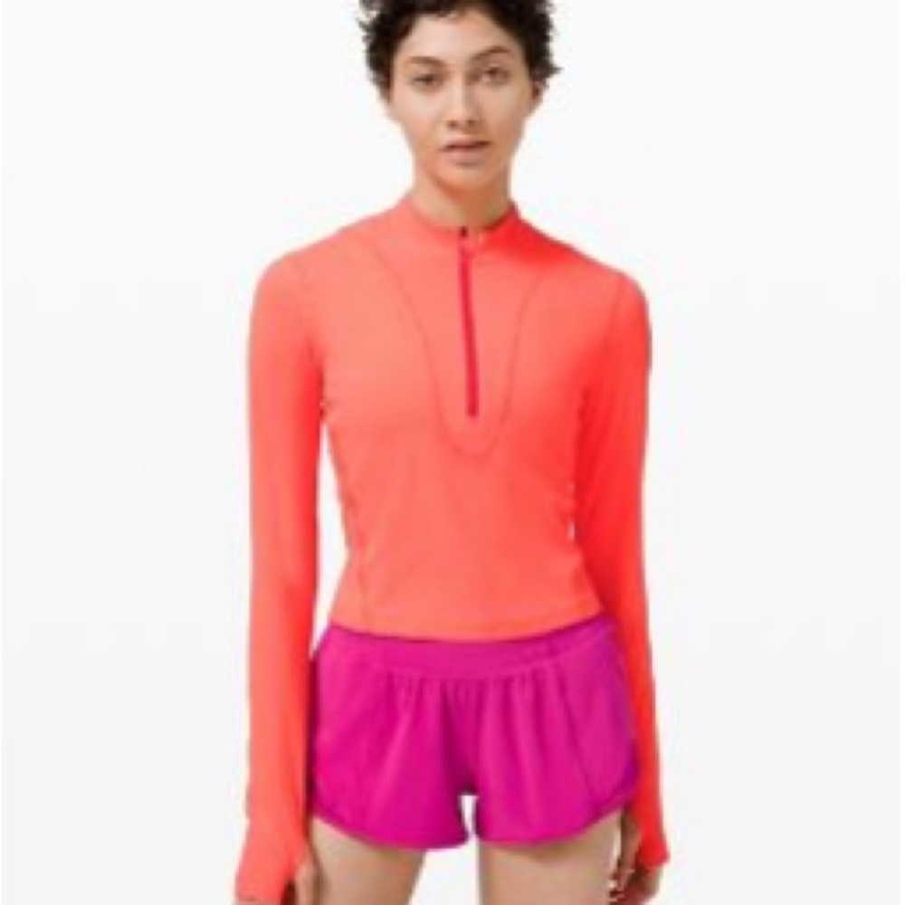 NWOT Lululemon Gloss Trim Long Sleeve Running Half-Zip. Size 12